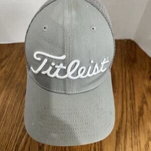 Titleist Hat Pro V1 Footjoy Gray Golf Cap Flex Fit S/M